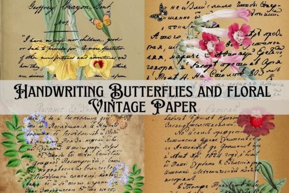 Download Handwriting Butterflies and Floral Paper - Premium Bundle