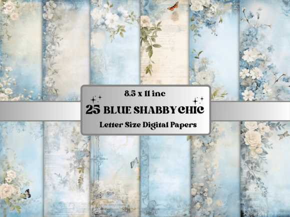 Download Blue Shabby Chic Junk Journal Paper - Junk journal paper Collection